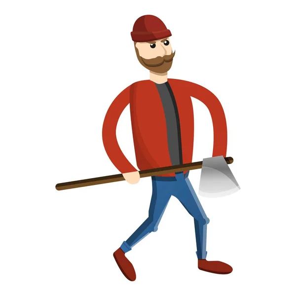 Bijl man houthakker pictogram, cartoon stijl — Stockvector
