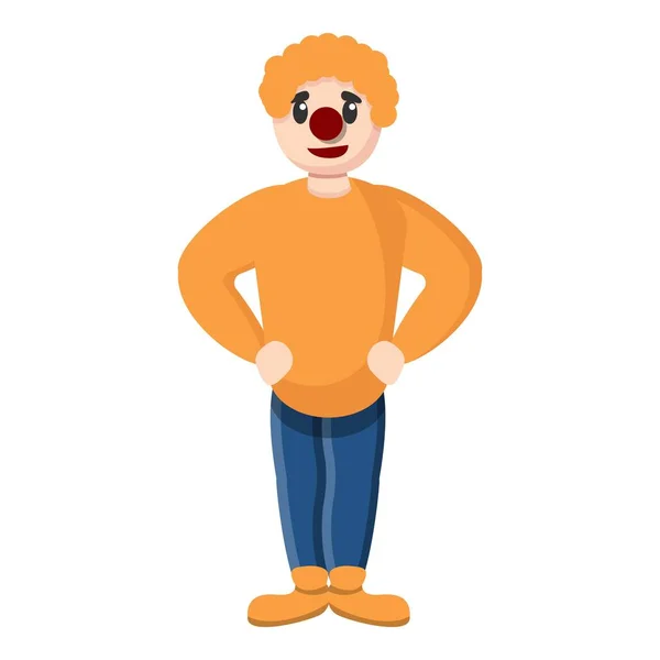 Icono de payaso amarillo, estilo de dibujos animados — Vector de stock