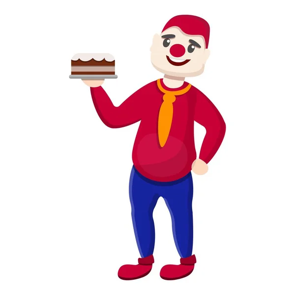 Icono de payaso de pastel de cumpleaños, estilo de dibujos animados — Vector de stock
