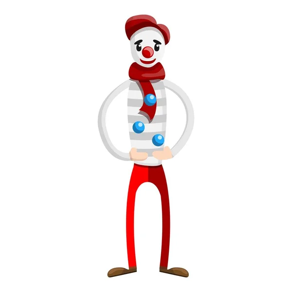 Circo malabarista payaso icono, estilo de dibujos animados — Vector de stock