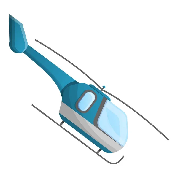 Icône hélicoptère bleu, style dessin animé — Image vectorielle
