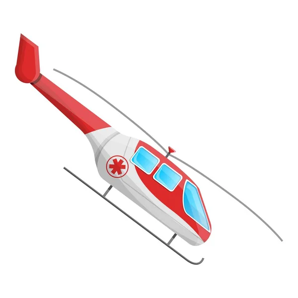 Mentő helikopter ikon, rajzfilm stílus — Stock Vector