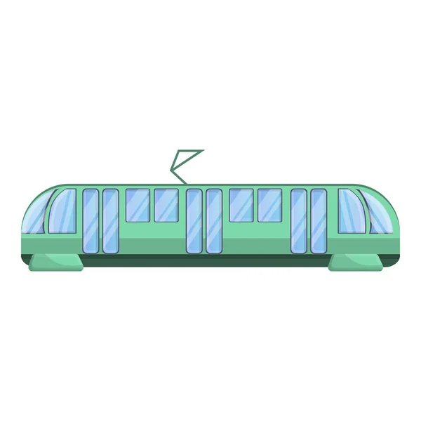 Icono moderno del coche del tranvía de la ciudad, estilo de dibujos animados — Vector de stock