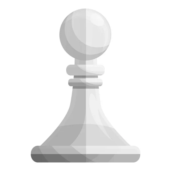 White pawn piece icon, cartoon style — Stock Vector