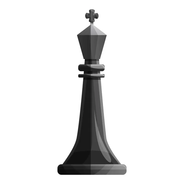 Black king piece chess icon, cartoon style — Stock Vector