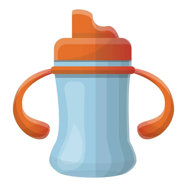 Bebê sippy copo ícone, estilo dos desenhos animados — Vetor de Stock