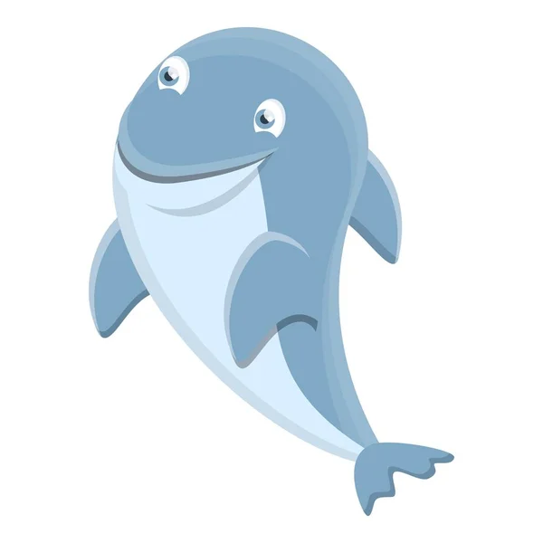 Икона морского дельфина, стиль мультфильма — стоковый вектор