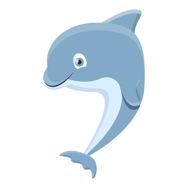 Adorable icône de dauphin, style dessin animé — Image vectorielle