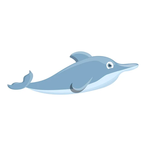 Дружелюбная икона дельфина, стиль мультфильма — стоковый вектор