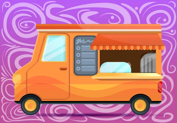 Food truck concept banner, cartoon style