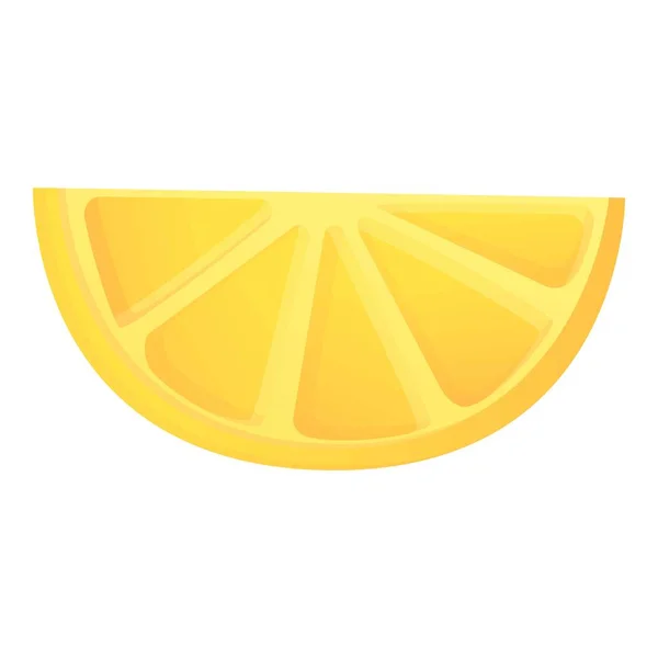 Slice of lemon icon, cartoon style — Stock Vector