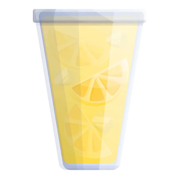Lemonade ikon kaca segar, gaya kartun - Stok Vektor
