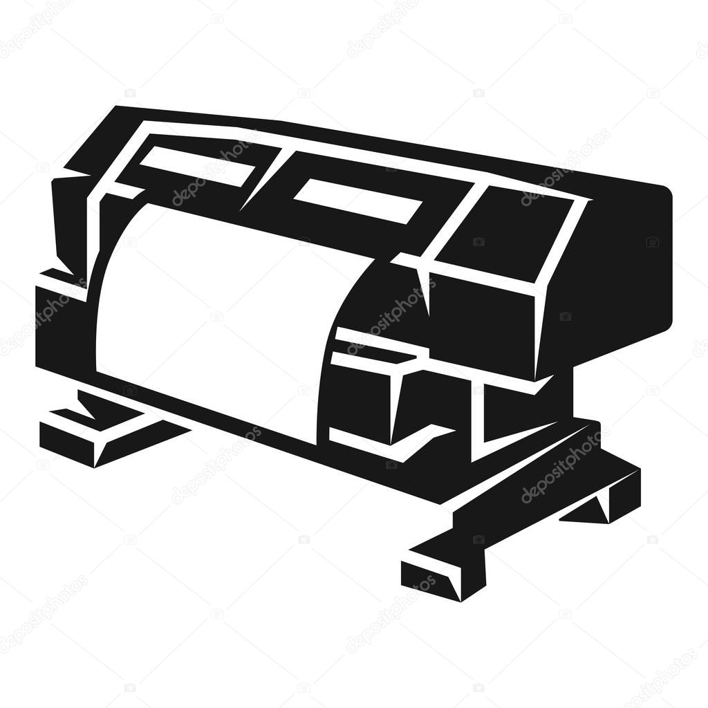 Large format printer icon, simple style