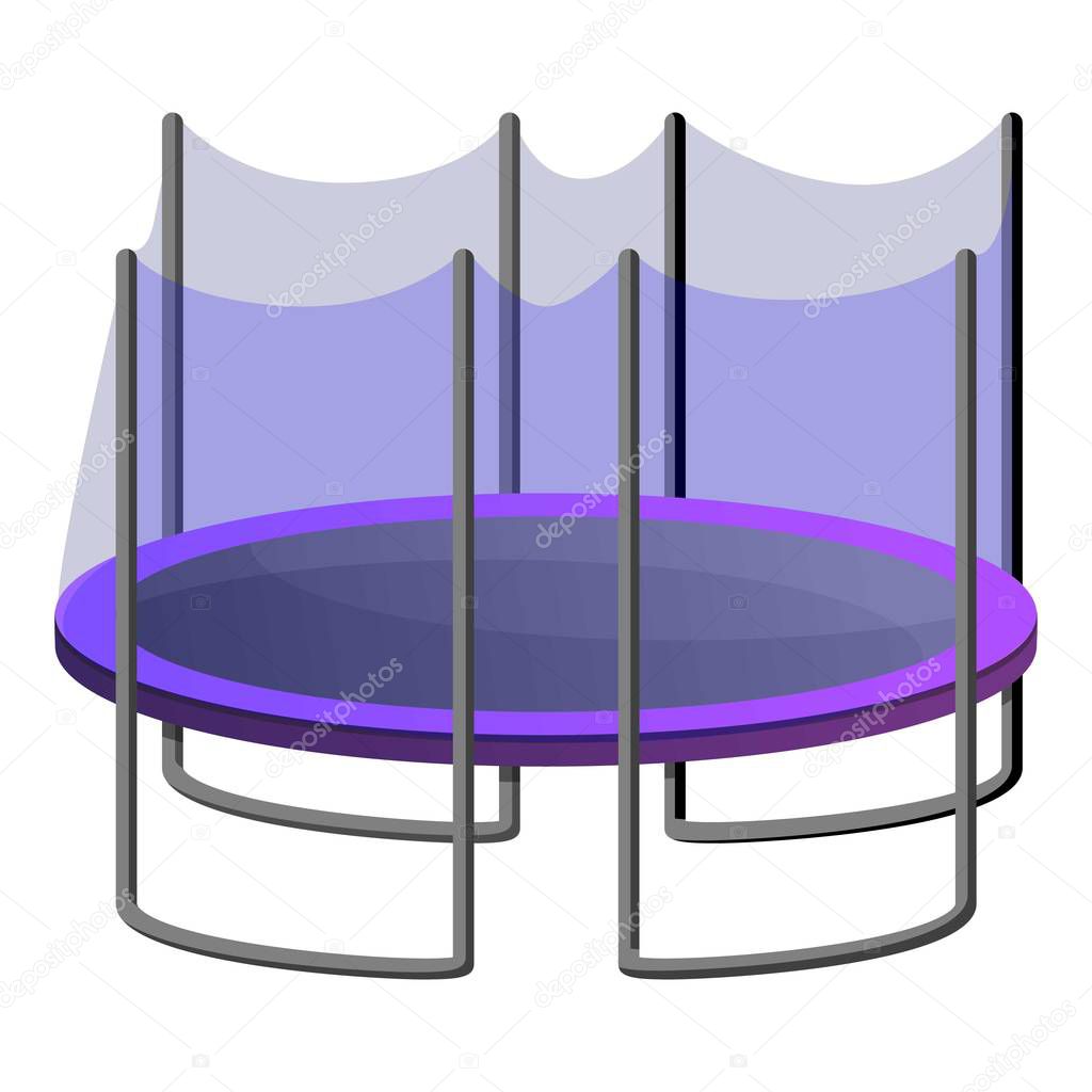 Protected trampoline icon, cartoon style