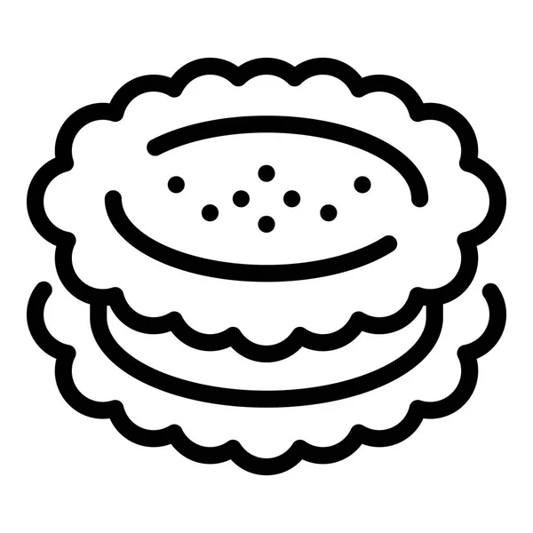 Icono de galleta, estilo de esquema — Vector de stock