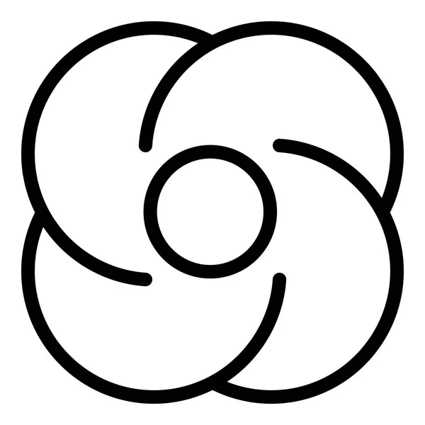 Kwiat cookie ikona, styl konturu — Wektor stockowy