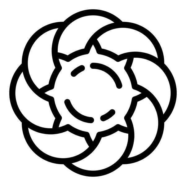 Значок печива з квітами желе, контурний стиль — стоковий вектор