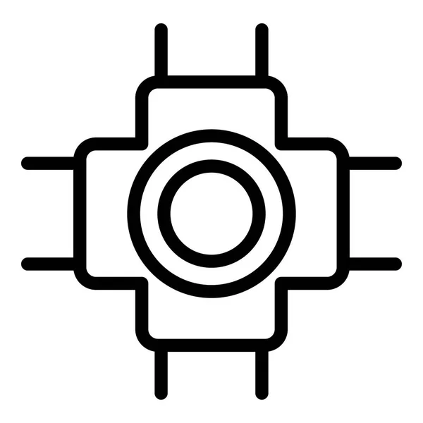 Kruis van steigers verbindingspictogram, Kaderstijl — Stockvector