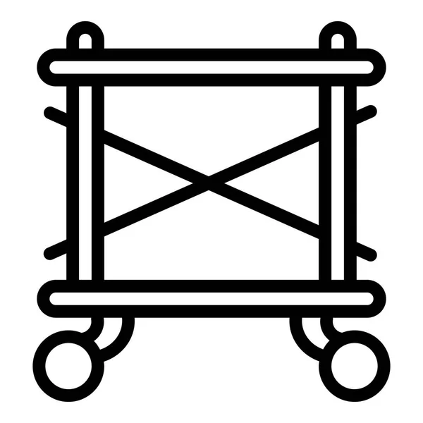 Byggnadsställningar på hjul ikon, beskriva stil — Stock vektor