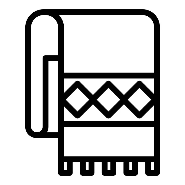 Handdoek pictogram, omtrek stijl — Stockvector