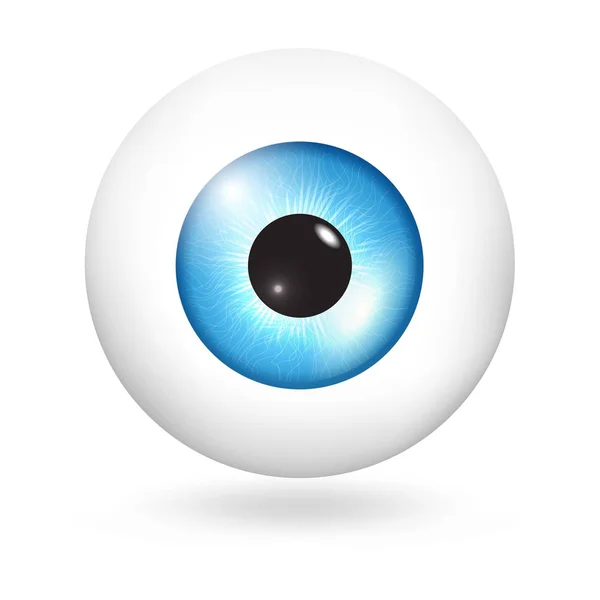 Blue sky eyeball icon, realistic style — Stock Vector