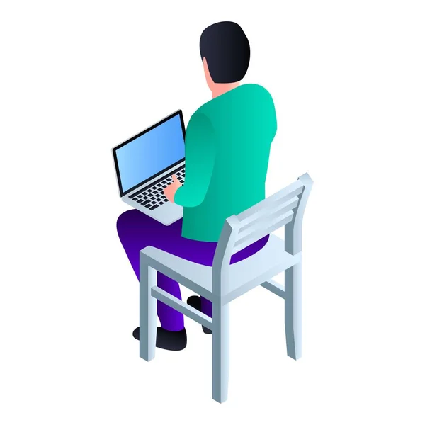 Boy sit on chair icon, isometric style — Stock Vector