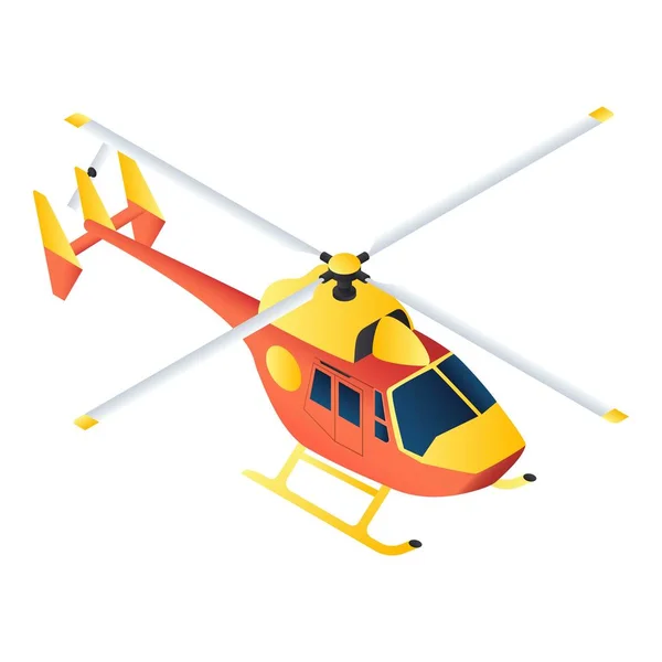 Mentőhelikopter ikon, izometrikus stílus — Stock Vector