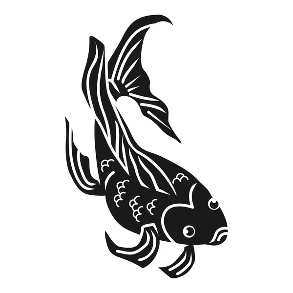 Иконка с видом на золотую рыбку, простой стиль — стоковый вектор