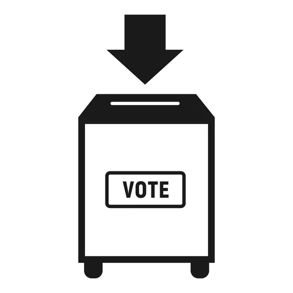 Значок избирательного ящика, простой стиль — стоковый вектор