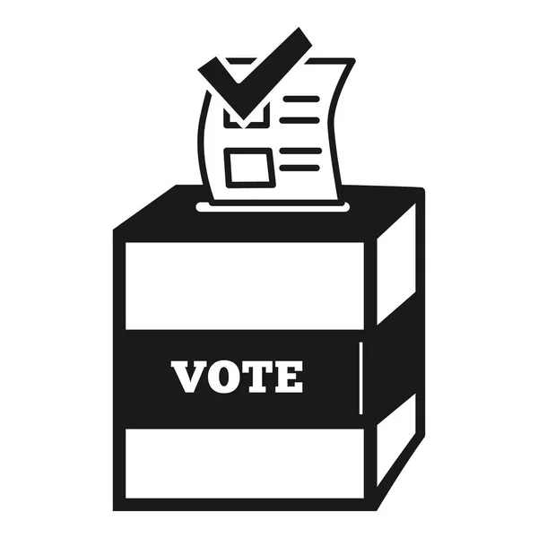 Иконка деревянного ящика для голосования, простой стиль — стоковый вектор