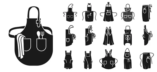Conjunto de ícones de avental, estilo simples — Vetor de Stock