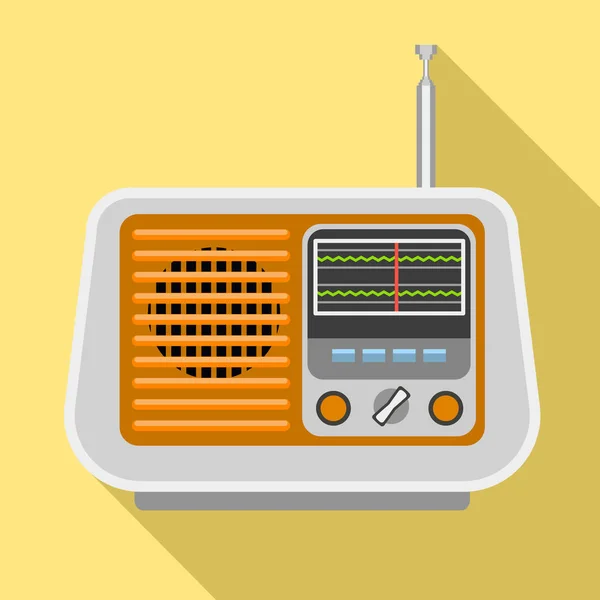 Radio icon, flat style — Stock Vector