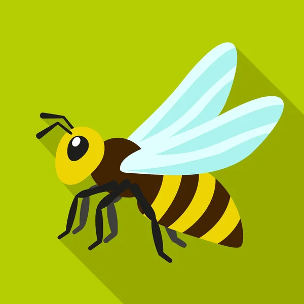 Βασίλισσα μέλισσα εικονίδιο, επίπεδη στυλ — Διανυσματικό Αρχείο