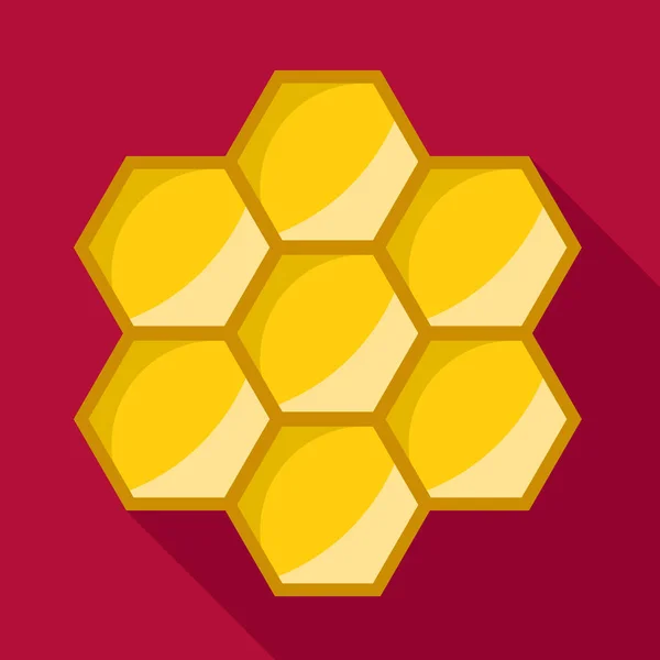 Honingraat pictogram, vlakke stijl — Stockvector