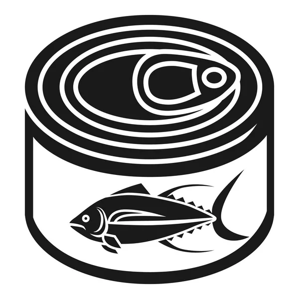 Tuna lata icono, estilo simple — Vector de stock