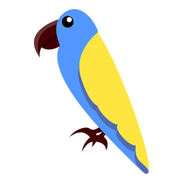 Синий большой значок попугая, в стиле мультфильма — стоковый вектор