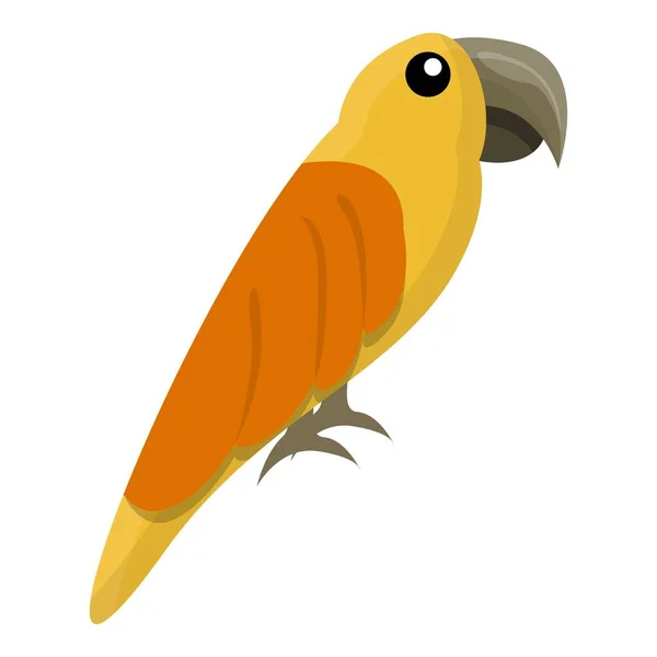 Oranje gele papegaai pictogram, cartoon stijl — Stockvector