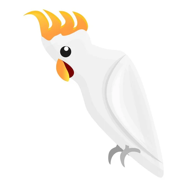 Kakadu-Papagei-Ikone im Cartoon-Stil — Stockvektor