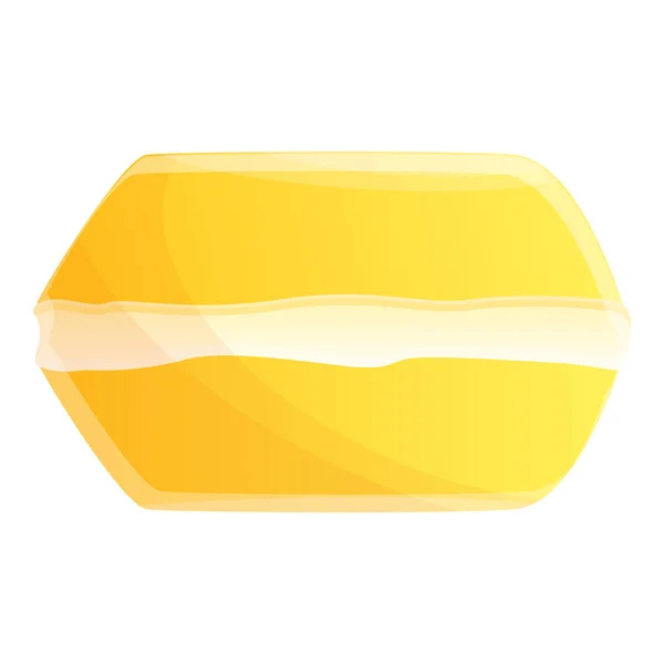 Жовтий макаруни значок, мультиплікаційний стиль — стоковий вектор