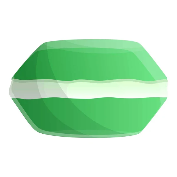 Icona di macaron verde, stile cartone animato — Vettoriale Stock