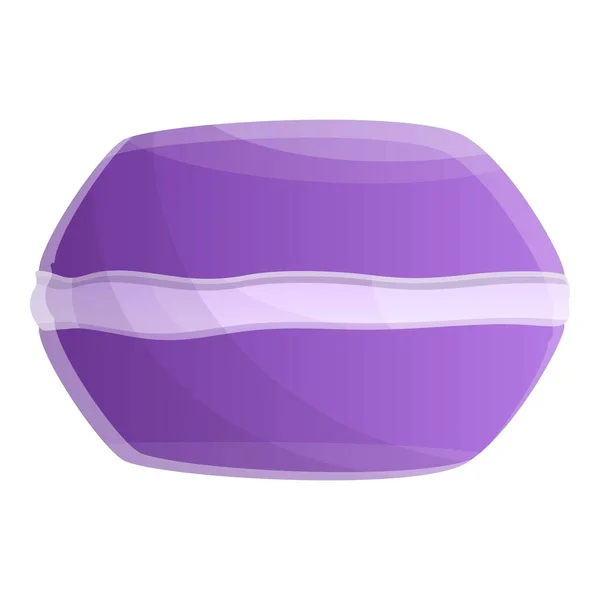 Ikona fialového makarónu, kreslený styl — Stockový vektor