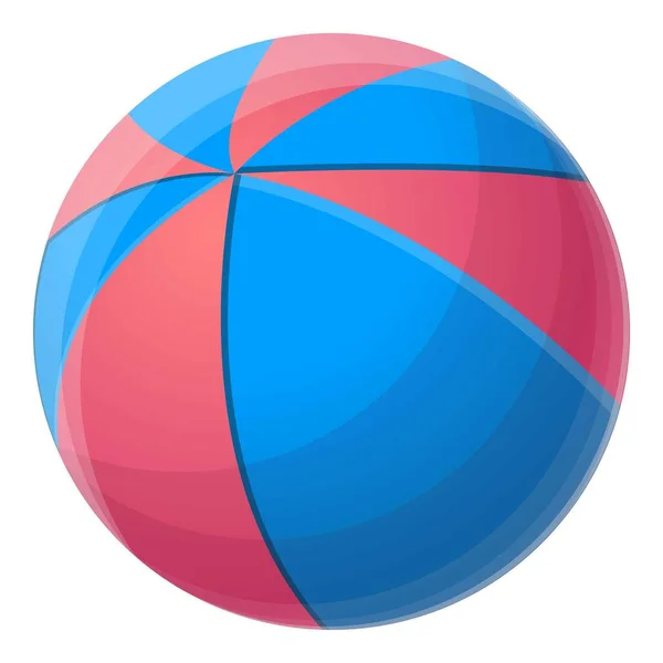 Icono de bola de playa azul rojo, estilo de dibujos animados — Vector de stock