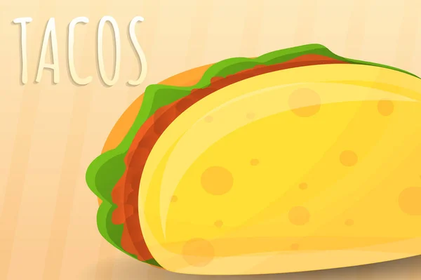Tacos mexicanos concepto banner, estilo de dibujos animados — Vector de stock