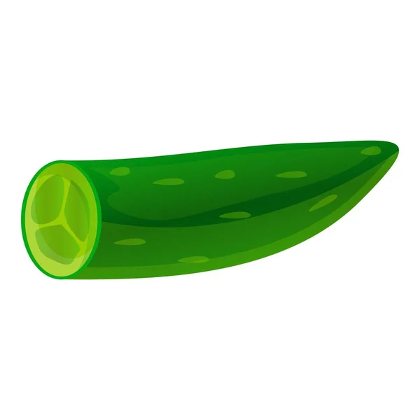 Icono de pepino cortado, estilo de dibujos animados — Vector de stock