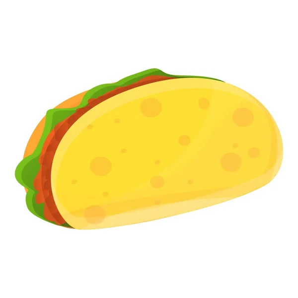 Mexican tacos icon, cartoon style — Stock Vector