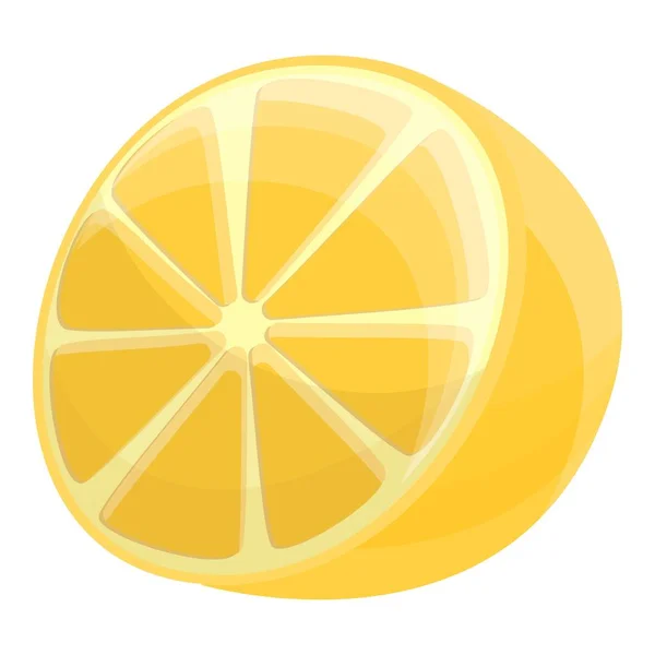 Half of lemon icon, cartoon style — Stock Vector