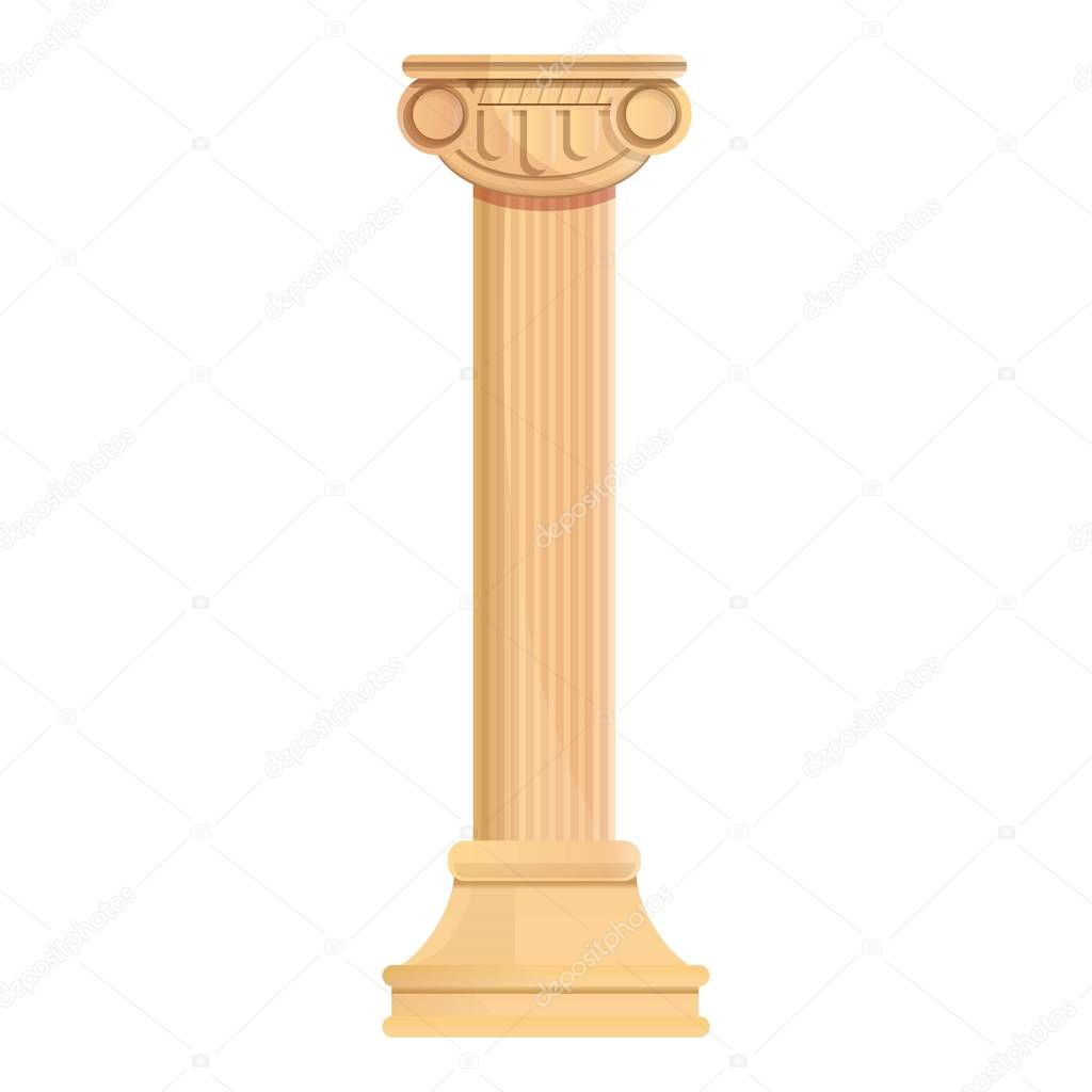 Greek column icon, cartoon style