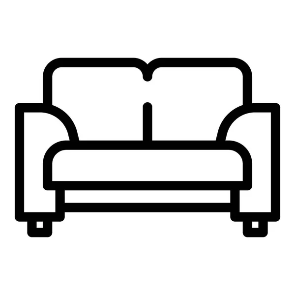 Textile sofa icon, outline style — Stock Vector