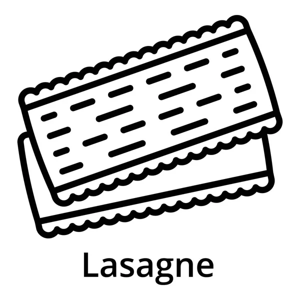 Lasagne icon, outline style — Stock Vector