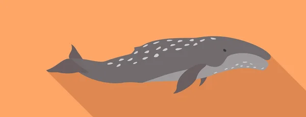 Humpback whale icon, flat style